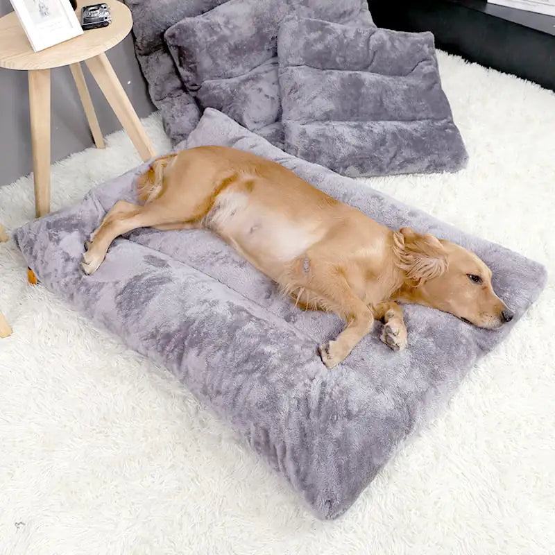 Long Warm Plush Dog Bed - Washable