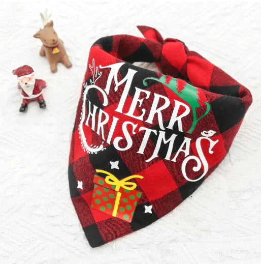 Versatile Christmas Pet Triangle Scarf & Towel
