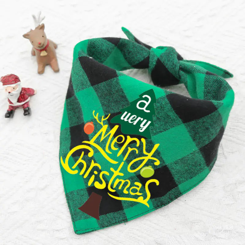 Versatile Christmas Pet Triangle Scarf & Towel