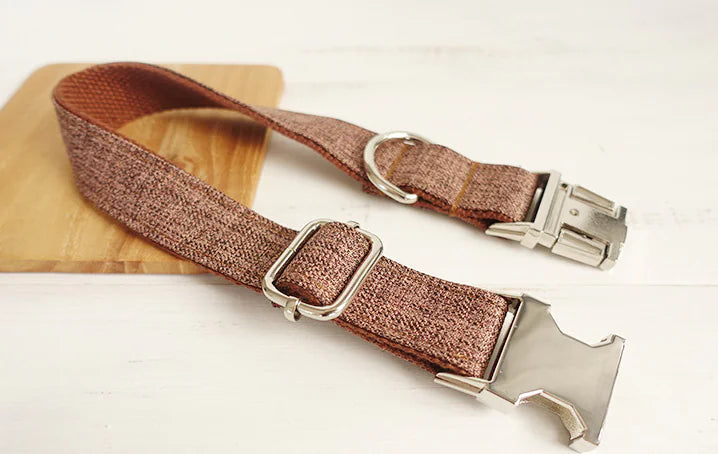 Brown Checkered Dog Collar by MUTTCO