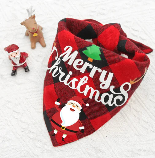 Versatile Christmas Pet Triangle Scarf & Towel