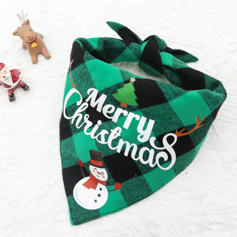 Versatile Christmas Pet Triangle Scarf & Towel