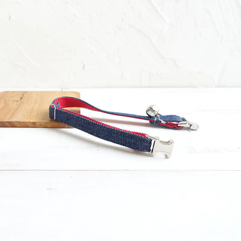 Adjustable Durable Denim Cat Collar by MUTTCO