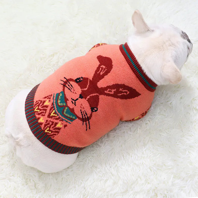 Winter Bunny Dog Sweater