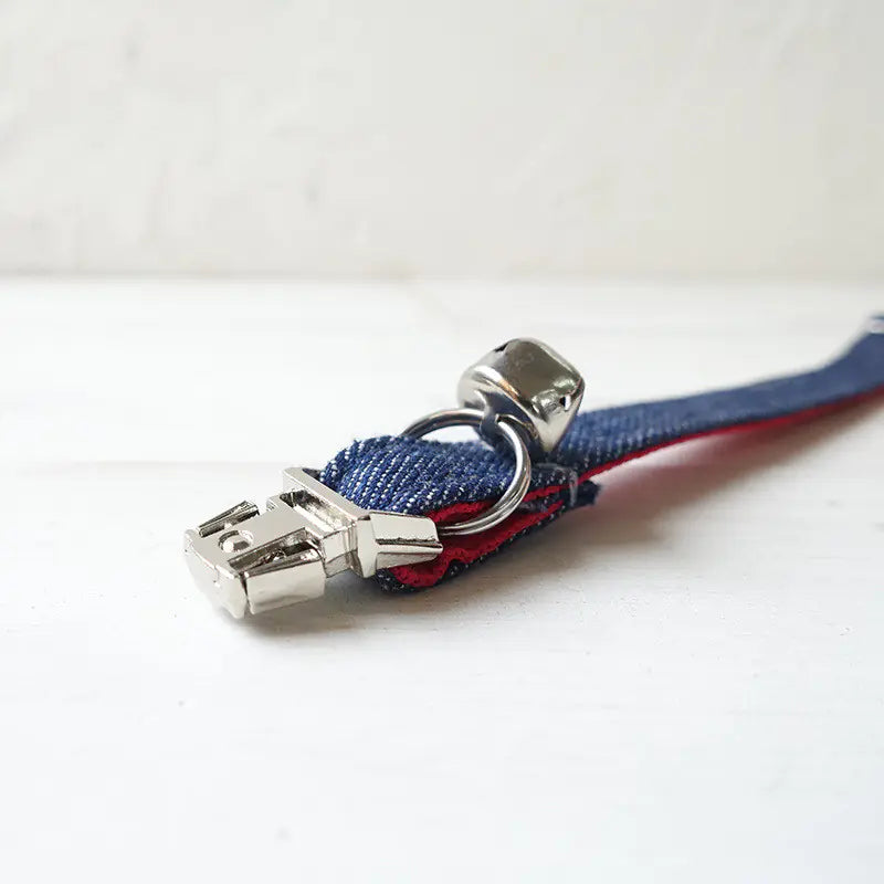 Adjustable Durable Denim Cat Collar by MUTTCO