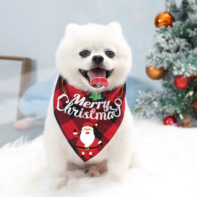 Versatile Christmas Pet Triangle Scarf & Towel