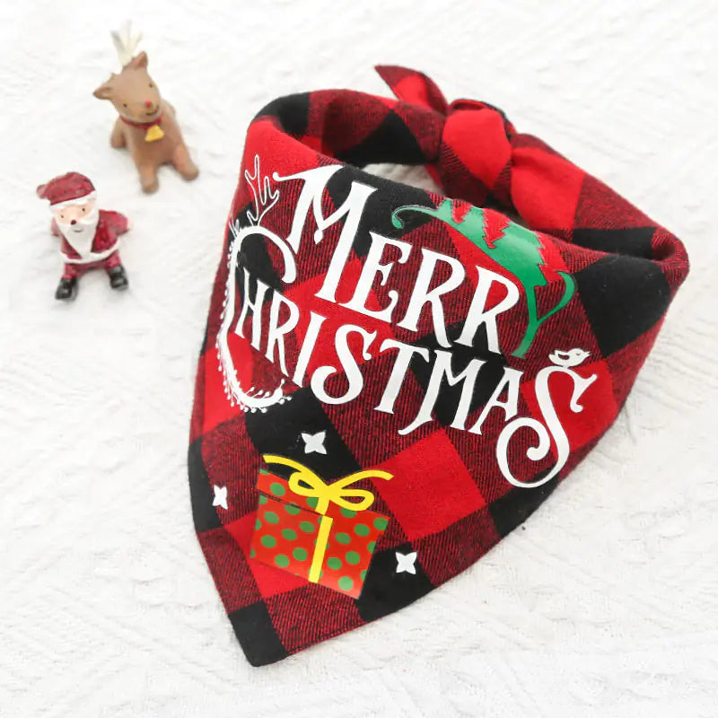 Versatile Christmas Pet Triangle Scarf & Towel