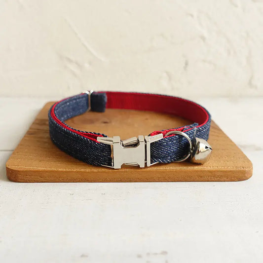 Adjustable Durable Denim Cat Collar by MUTTCO