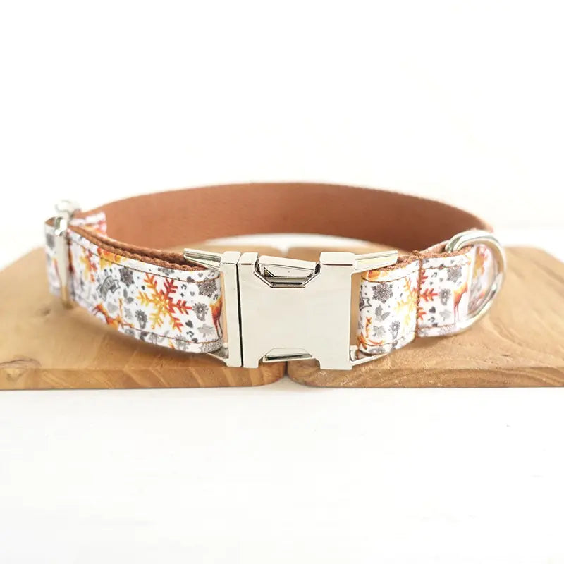 MUTTCO Christmas Pet Dog Collar and Leash Set UDC-061