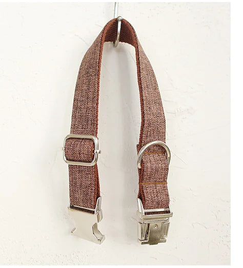 Brown Checkered Dog Collar by MUTTCO