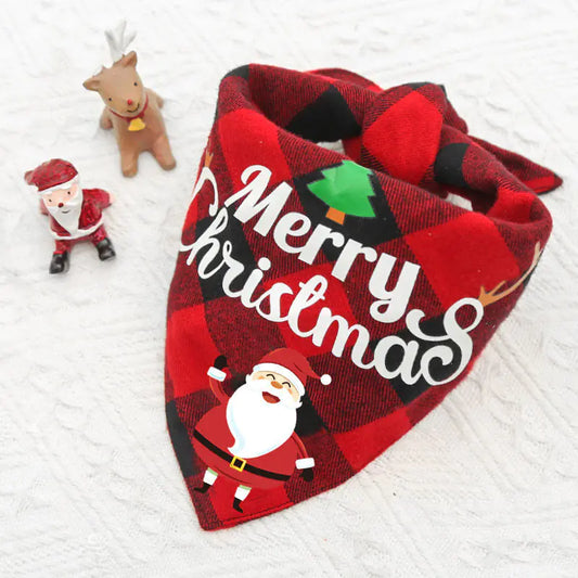 Versatile Christmas Pet Triangle Scarf & Towel