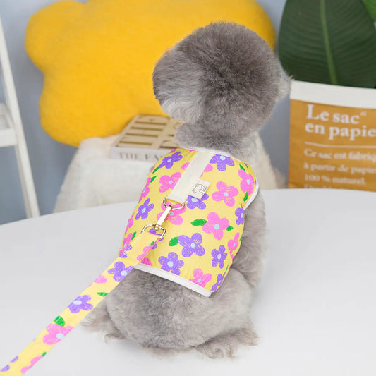 Floral Pet Harness Vest